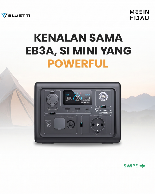 EB3A Bluetti: Power Station Mini Portable | Mesin Hijau